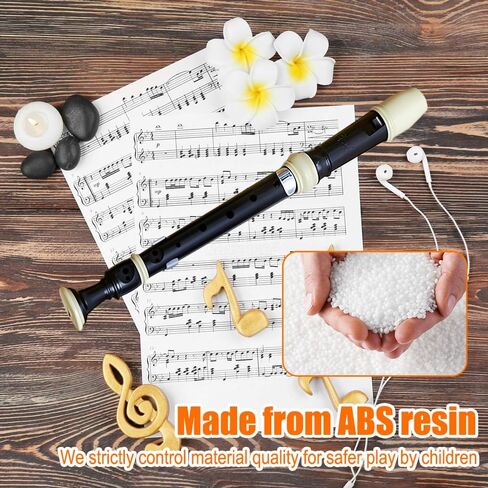 Soprano Natural Vertical Flute 8-Hole Instrument for Beginners, Flute with Cleaning Rod & acking Bag for Education & Entertainment - Black in Saudi Arabia