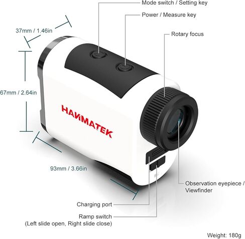 HANMATEK GR1200 Golf Rangefinder with Slope, Flag Lock & Vibration, 6.5X Magnification, 1200 Yards Range, Rechargeable Battery, Golf Distance Finder for Men and Women in Kuwait