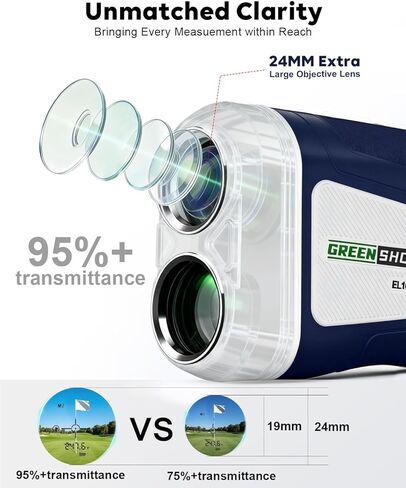 Golf Range Finder with Slope - 1200 Yards Range Finder Golf, 6X Magnification Golf Range Finder Magnetic with Flag Pole Locking Vibration, Rechargeable Golf Accessories for Men in Kuwait