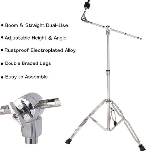 Boom Cymbal Stand, Adjustable Cymbal Stand, Percussion Mount Holder, Drum Hardware Support Stand with Rubber Feet in Saudi Arabia