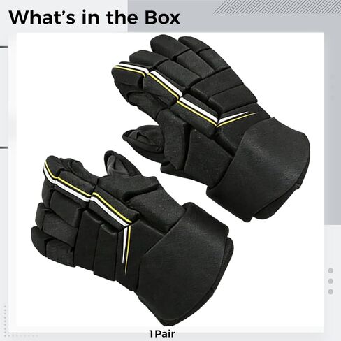 Hockey Gloves for Young Players, 10 in / 25.4 Cm Protective Gear, High-Density Foam Padding, Flexible, Waterproof & Breathable for Ice Hockey, Roller Hockey, Field Hockey in Saudi Arabia