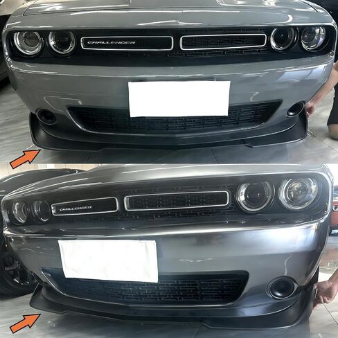 3PCS Front Bumper Lip for Dodge Challenger SXT R/T 2015-2023 V2 Style Front Bumper Lip Splitter Spoiler (Carbon Fiber Print) in Kuwait