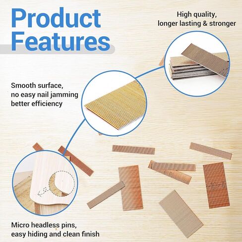 meite 23 Gauge Pin Nails, 5/8-Inch Micro Headless Pins for Pin Nailer - Copper Plated Pins Nails for Nail Gun, Ideal for Fine Woodworking and Trim Work (3 Boxes) in Saudi Arabia