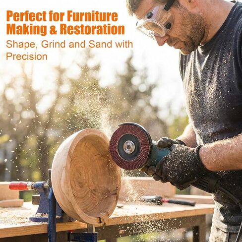 23 Pcs Wood Carving Disc Set for 4" 4-1/2" Angle Grinder Wood Grinding Wheels Chainsaw Carving Disc Flap Sanding Wheels Rotary Burrs Wrench Adapter Rings for Cutting Shaping Polishing in Saudi Arabia