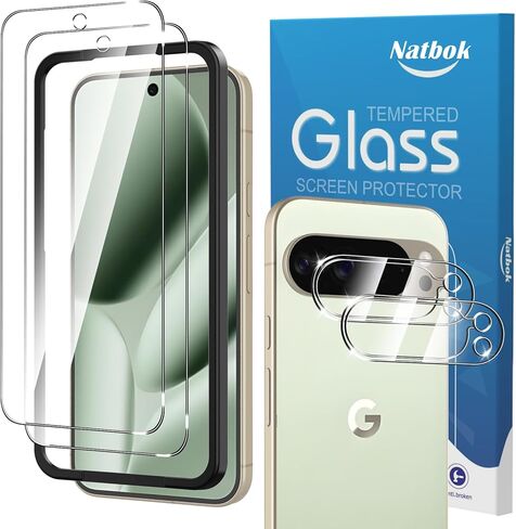 2+2 Pack for Google Pixel 8a Screen Protector with Camera Lens Protector,Full Coverage 9H Tempered Glass Film,HD Clear Scratch Resistant,Bubble-Free for Pixel 8a Screen Protector in Kuwait