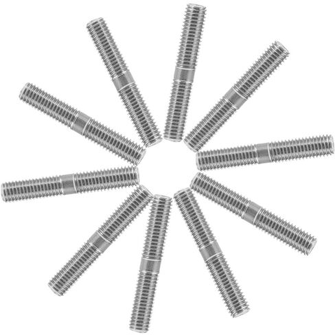 BESTOYARD 10 قطع M10x1.5 مسامير ملولبة مزدوجة الأطراف من الفولاذ المقاوم للصدأ، قضبان معدنية ملولبة مزدوجة الرأس للتثبيت الصناعي والتجميع الميكانيكي in Saudi Arabia