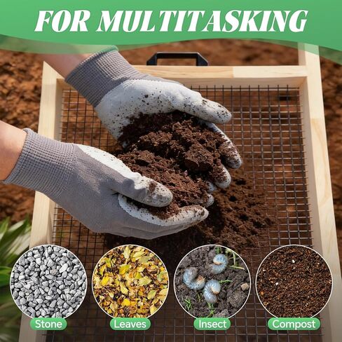 Large Soil Sifter Dirt Sifter for Gardening 15.7'' × 31.5'' Wooden Compost Sifter for Sand Gravel Sifter Suitable for Wheelbarrow and Handheld Great Garden Tool for Plants & Vegetables in Kuwait