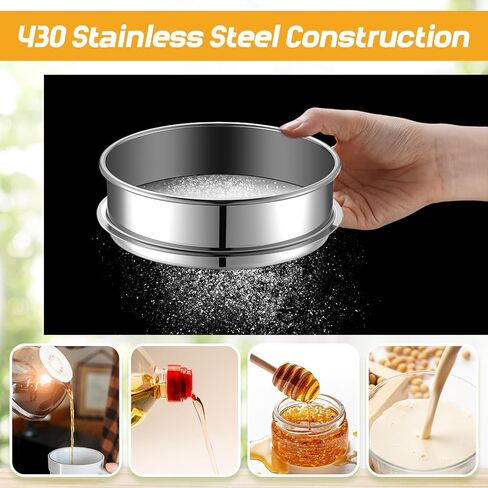 2 Pcs 325/500 Mesh Lab Sieve 325 (0.045mm) /500 (0.03mm) Aperture Stainless Steel Test Sieve, 6''/8'' Diameter Economy Standard Analysis Sample Test for Lab Industrial Home in Saudi Arabia