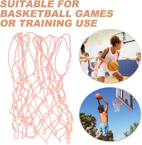 BESPORTBLE Luminous Pink Glow Basketball Net Replacement Durable Polyester Outdoor Basketball Mesh Net for Adult Kids Easy Installation in Saudi Arabia
