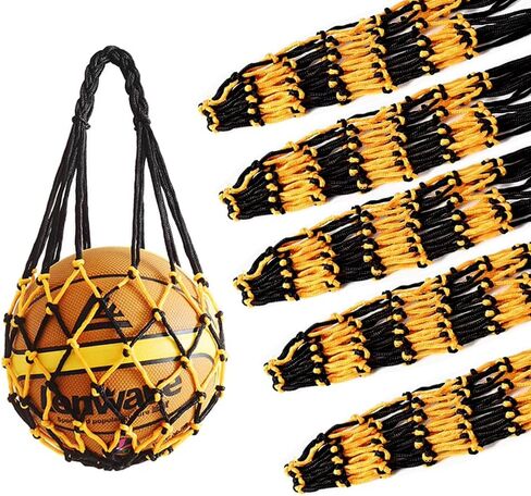 5pcs Stretchy Black and Yellow Two-Color Single Balls Universal Nylon Mesh Pocket in Saudi Arabia