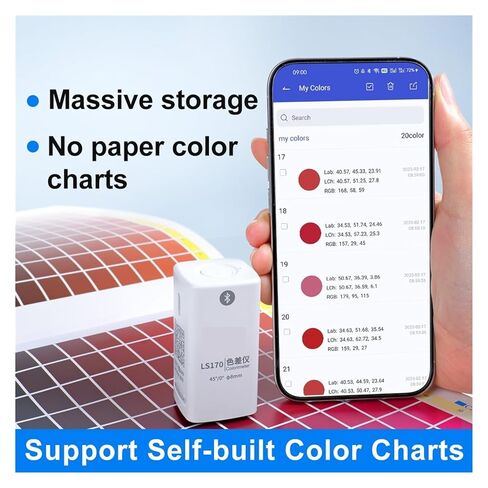 مقياس الألوان المحمول LS170 8 مم جهاز اختبار فرق اللون الرقمي الدقيق 45/0 درجة للطلاء والبلاستيك والنسيج حساسية عالية، خطأ منخفض in Kuwait