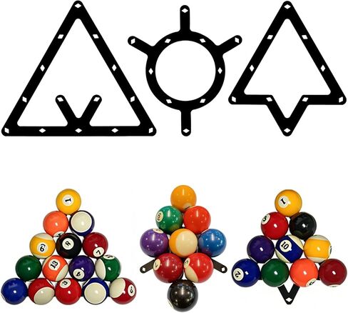3PCS Magic Ball Rack Sheet Billiards Ball Holder, Pool Balls Rack Set Magic Balls Rack Sheet Triangle Rack Pool Cue Accessories for 8-Ball, 9-Ball & 10-Ball Billiard Games, Triangle Cue Accessorie in Saudi Arabia