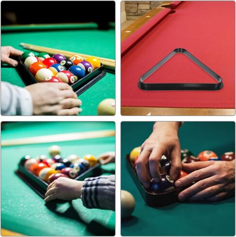BESTonZON Mini Triangle Pool Rack, Pool Table Accessories, Black Plastic, 5.1 inches, for Kids and Families in Saudi Arabia