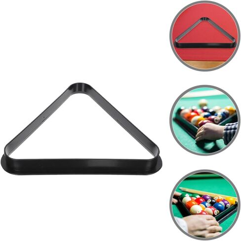 BESTonZON Mini Triangle Pool Rack, Pool Table Accessories, Black Plastic, 5.1 inches, for Kids and Families in Saudi Arabia