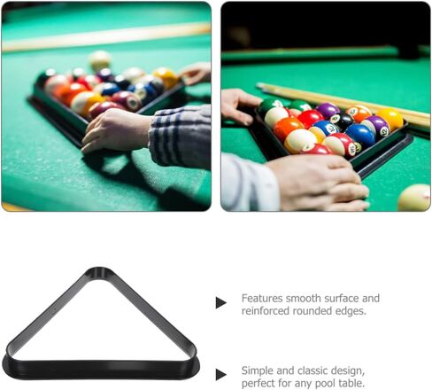 BESTonZON Mini Triangle Pool Rack, Pool Table Accessories, Black Plastic, 5.1 inches, for Kids and Families in Saudi Arabia