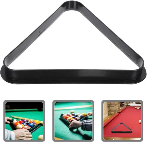 BESTonZON Mini Triangle Pool Rack, Pool Table Accessories, Black Plastic, 5.1 inches, for Kids and Families in Saudi Arabia