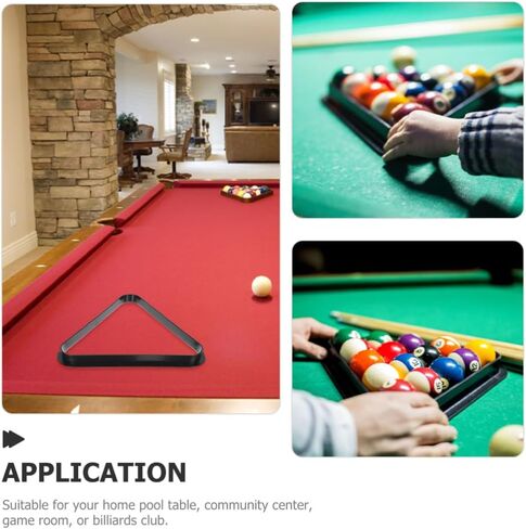 BESTonZON Mini Triangle Pool Rack, Pool Table Accessories, Black Plastic, 5.1 inches, for Kids and Families in Saudi Arabia