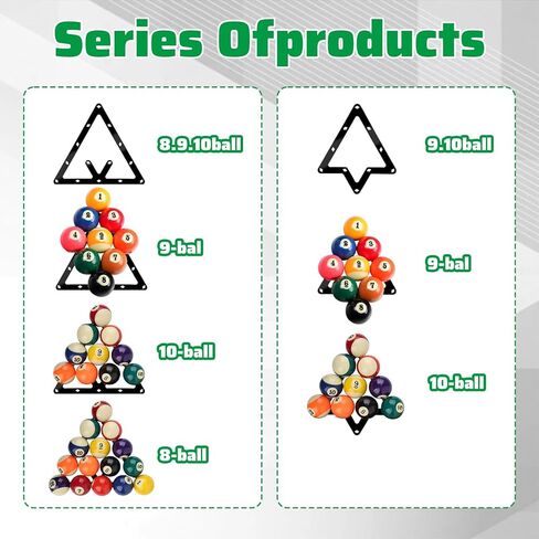 2 قطعة رف الكرة السحرية 8 كرات ، 9 كرات و 10 كرات بلياردو مثلث رف ورقة كرات البلياردو حامل مثلث جديلة الملحقات in Kuwait