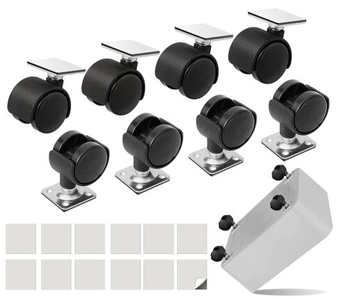 8 قطع 1 بوصة من العجلات القابلة للثقب مجانًا مع ملصقات ومسامير، عجلة عالمية ذاتية اللصق تدور 360 درجة، للأجهزة الصغيرة، والأثاث، وسلة المهملات، وصندوق التخزين in Kuwait