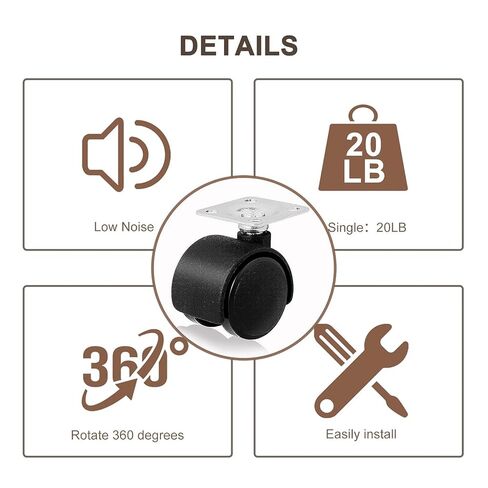 8 قطع 1 بوصة من العجلات القابلة للثقب مجانًا مع ملصقات ومسامير، عجلة عالمية ذاتية اللصق تدور 360 درجة، للأجهزة الصغيرة، والأثاث، وسلة المهملات، وصندوق التخزين in Kuwait