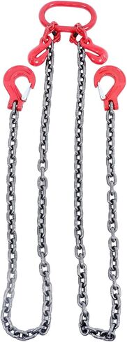 findmall 11000LBS 3/8In X 6Ft Chain Sling with 2 Leg Grab Hooks and Adjusters G80 Lifting Chains Red for Moving and Lifting Goods in Saudi Arabia