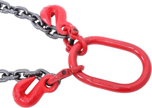 findmall 11000LBS 3/8In X 6Ft Chain Sling with 2 Leg Grab Hooks and Adjusters G80 Lifting Chains Red for Moving and Lifting Goods in Saudi Arabia