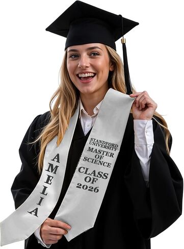 Personalized Graduation Stole with Name, Custom Graduation Sash 2025, Customized Graduation Stole, Congratulations Sash 70'' in Kuwait