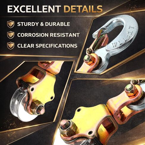 Fumete 2 Pack Snatch Block Pulley with Swivel Eye and Hoist Hook 2 Ton (4400 Lbs) Capacity Snatch Block Anodized for Wire/Synthetic Rope up to 3/8" in Kuwait