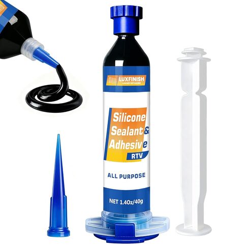 RTV Silicone Sealant ، 100 ٪ مقاوم للماء ومرن سد السيليكون لجميع الأغراض للحمام ، المطبخ ، نافذة ، RV والمنزل - أسود (1.4 أوقية/40 جم) in Kuwait