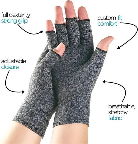 Hand Compression Gloves for Nikken KenkoTherm Glove 17096, Comfortable Support Wear for Hands, Fingerless Gloves for Women & Men, Flexible & Breathable Fabric, Easy Fit & Durable for Daily Use, Medium in Saudi Arabia