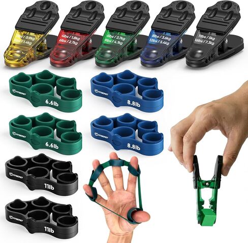 FitBeast Finger Exerciser Set, Pinch Clips & Finger Extension Bands for Hand Therapy, Grip Strength, Dexterity & Hand Rehab in Saudi Arabia