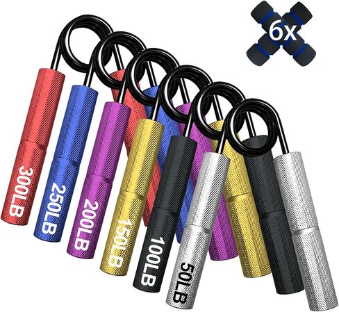 Grip Strength Trainer Set,50-300LB Hand Grip Strengthener,Hand Forearm strengthener 6 Pack, Workout equipment,Strength Training Exercisefor Hand Arm Forearm Wrist Finger in Saudi Arabia