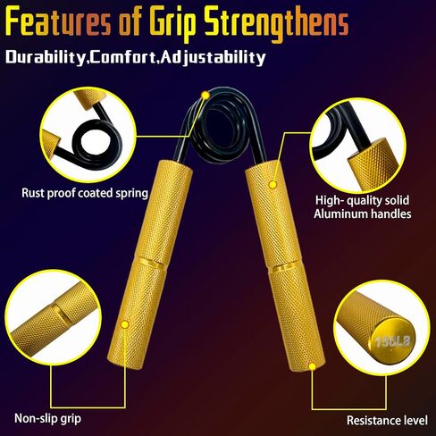 Grip Strength Trainer Set,50-300LB Hand Grip Strengthener,Hand Forearm strengthener 6 Pack, Workout equipment,Strength Training Exercisefor Hand Arm Forearm Wrist Finger in Saudi Arabia