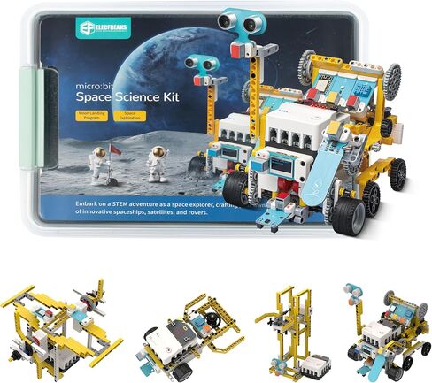 ELECFREAKS Micro:bit Space Kit with Nezha v2 Expansion Board 8+ Space Learning Projects,microbit Starter Planet X Sensors Kit with Closed Loop Motor(Without Micro:bit) in Kuwait