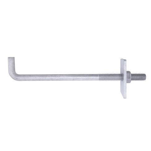 5/8" x 12" Concrete Anchor Bolts (10 Pack) L Shaped with Large Square Plate Washers, Hot-Dip Galvanized in Kuwait