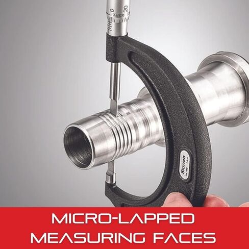 Starrett Rounded Anvil Outside Micrometer with One-Piece Spindle, Satin Chrome Finish and Advanced Sleeve Design - Quick and Easy Adjustment, 0-1" Range, .001" Graduation - 211XP in Saudi Arabia