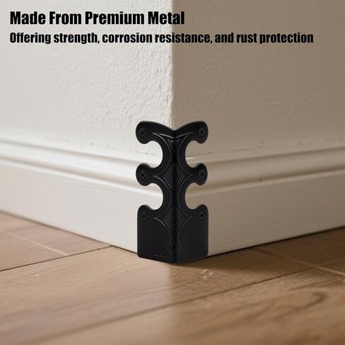 20 قطعة من واقيات زوايا لوح التزلج مع براغي، واقيات زوايا لوح التزيين المزخرف، أغطية حواف معدنية عتيقة لدرج خزانة طاولة الأثاث، أسود in Kuwait