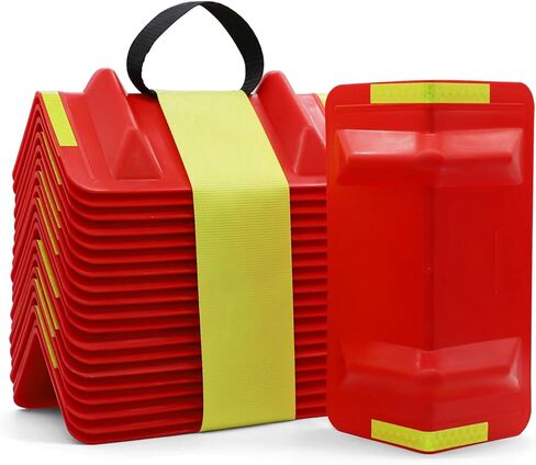 20 Packs Flatbed Edge Protectors for Cargo Loads, Corner Protectors with Reflective Strip for 4" Corner Protection & Truck Tie-Down Strap Guard, Red in Saudi Arabia