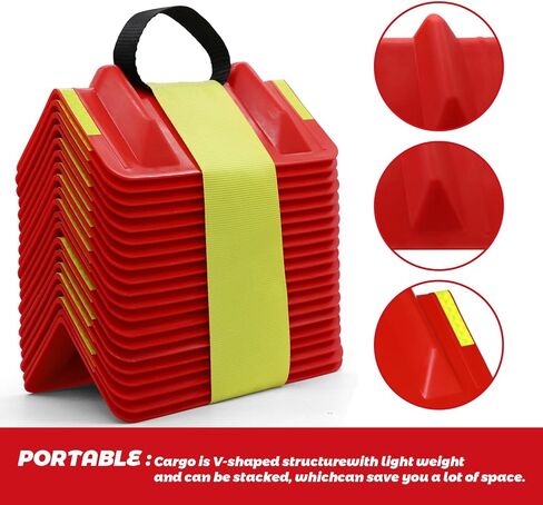 20 Packs Flatbed Edge Protectors for Cargo Loads, Corner Protectors with Reflective Strip for 4" Corner Protection & Truck Tie-Down Strap Guard, Red in Saudi Arabia