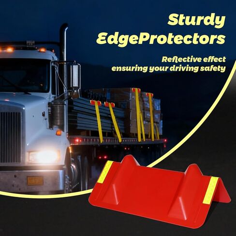20 Packs Flatbed Edge Protectors for Cargo Loads, Corner Protectors with Reflective Strip for 4" Corner Protection & Truck Tie-Down Strap Guard, Red in Saudi Arabia