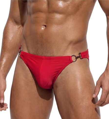 AIEOE Men’s Swim Briefs Low Rise Quick Dry Swimsuit Athletic Training Swimwear Hook and Eye in Kuwait