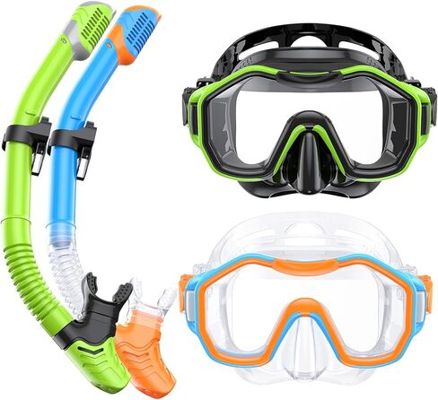 Snorkeling Gear for Adults Kids, Dry-Top Snorkel Set, 180°Panoramic Wide View Diving Mask Breathing Freely Snorkel Mask for Snorkeling Scuba Diving Swimming Travel in Saudi Arabia