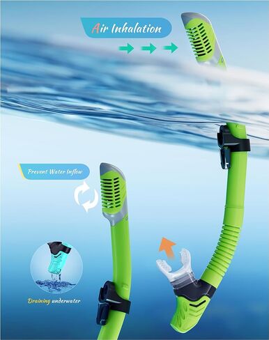 Snorkeling Gear for Adults Kids, Dry-Top Snorkel Set, 180°Panoramic Wide View Diving Mask Breathing Freely Snorkel Mask for Snorkeling Scuba Diving Swimming Travel in Saudi Arabia
