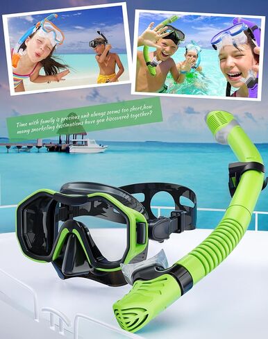 Snorkeling Gear for Adults Kids, Dry-Top Snorkel Set, 180°Panoramic Wide View Diving Mask Breathing Freely Snorkel Mask for Snorkeling Scuba Diving Swimming Travel in Saudi Arabia