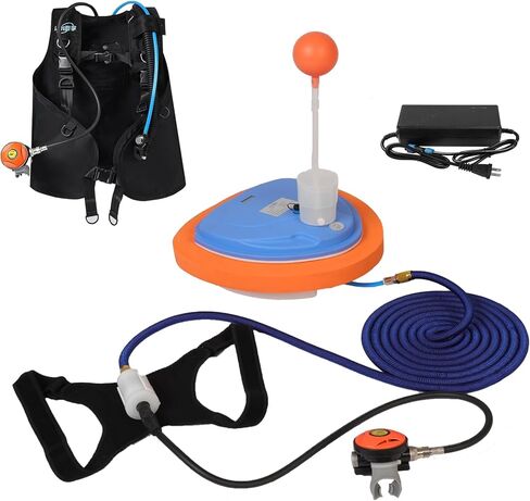 نظام غوص سكوبا قابل لإعادة الشحن من LieyuDive مع BCD، خزان غوص تهوية 3.5 ساعة مع خرطوم ومنظم بطول 39 قدمًا، نظام غوص محمول بدون خزان للغوص الترفيهي والغطس in Kuwait