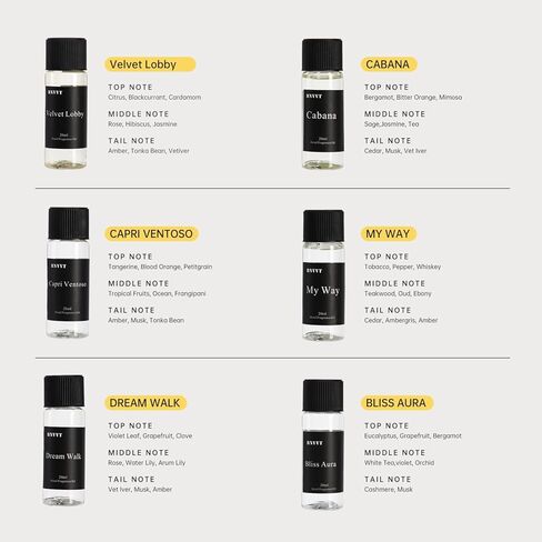 Hotel Collection Fragrance Oil Set (6 x 20ml) – Luxury Aroma Oils for Diffuser, Inspired by Iconic 5-Star Hotels – Premium Scented Oil Gift Set for Home & Office in Saudi Arabia