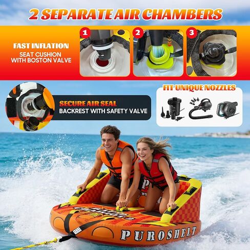 Towable Tubes for Boating Water Tubes - 1-3 Riders Super Sofa, Heavy Duty Boat Tubes & Towables, Drainage, Dual Tow Points (F-1011) in Saudi Arabia