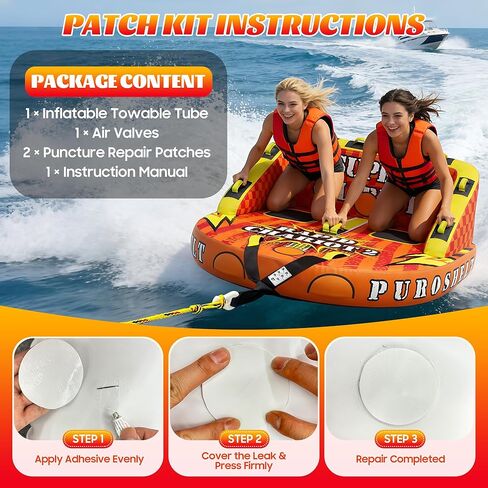 Towable Tubes for Boating Water Tubes - 1-3 Riders Super Sofa, Heavy Duty Boat Tubes & Towables, Drainage, Dual Tow Points (F-1011) in Saudi Arabia