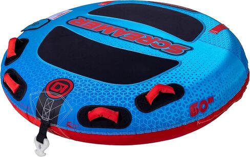 O’Brien Screamer Towable Tube – 1 Rider Inflatable Boat Tube for Water Sports, Durable Nylon Cover, Quick Connect Tow Hook, 60" Round Design in Saudi Arabia