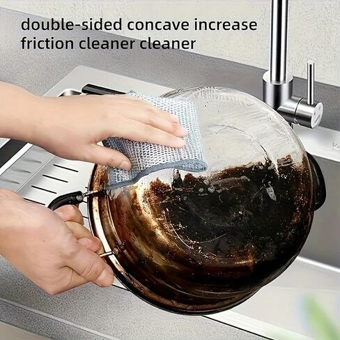 10pcs Miracle Cleaning Cloth - Ultra-Durable Mesh Ultrafine Fiber Set - Easy for Dry and Wet Cleaning - Very Suitable for Tableware, Metal Surfaces, etc.! No Scratches Kitchen Genius in Saudi Arabia